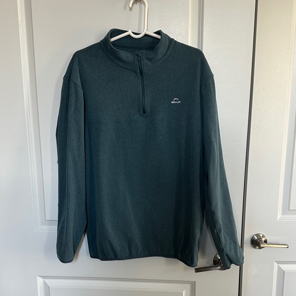 Men's Blue Quarter-Zip Sweater - Picture 7 of 7